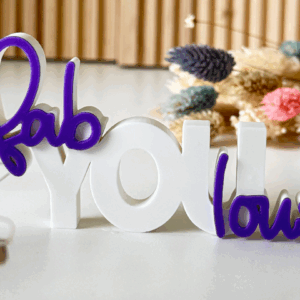 fabYOUlous – Layered Desk & Shelf Word Art (Two-Tone 3D Printed Decor)